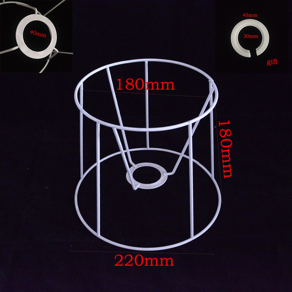 Xianfan Circular Lampshade Frame Ring 17/23.5/25.5cm Diameter Lamp Light Shade DIY Making Kit Set Iron E27 Lampshade Frame: 180 and 220 and 180
