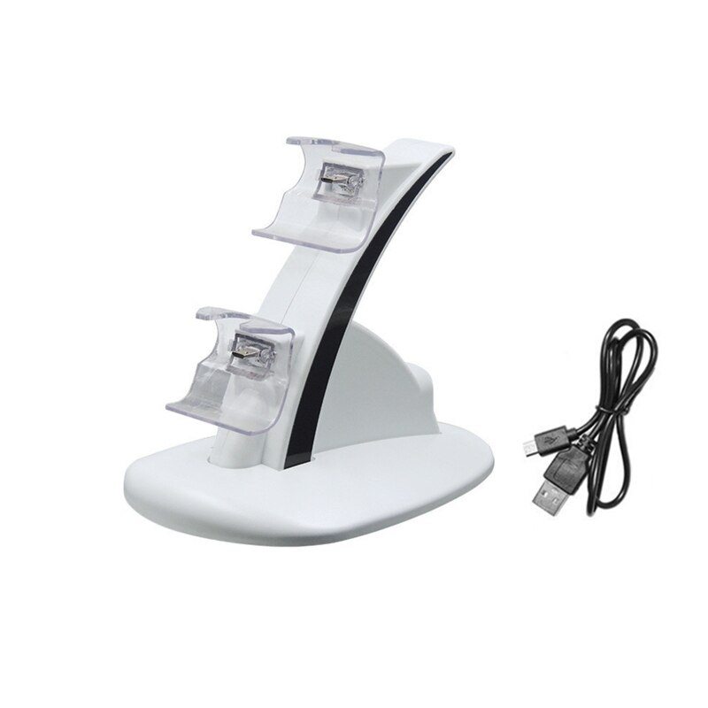 Led Dual Usb Opladen Lader Dock Stand Cradle Docking Station Voor-Xbox One S X Slim Game Gaming Console controller: WHITE