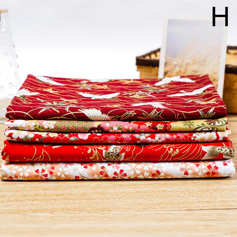 5 pçs estilo japonês tecido de pano algodão retalhos bebê acolchoado roupa costura artesanato diy material bordado acessório: H