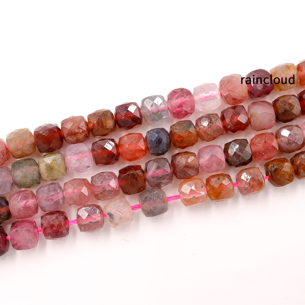 Natural colorful spinel hand cut faceted square bedas for needlework bracelet DIY necklace bijoux perles special kralen jewelery