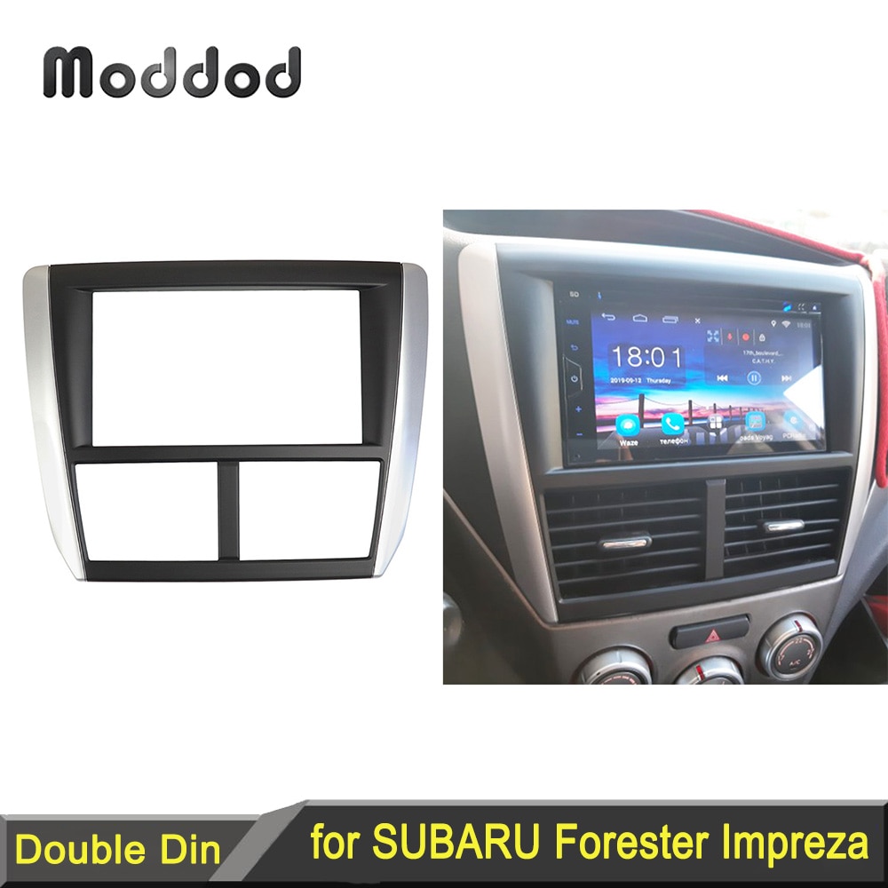 Dobbel 2 din bilradio fascia til subaru skogbruker impreza 2007 stereopanel bindestrek cd listverk installasjonssett ramme