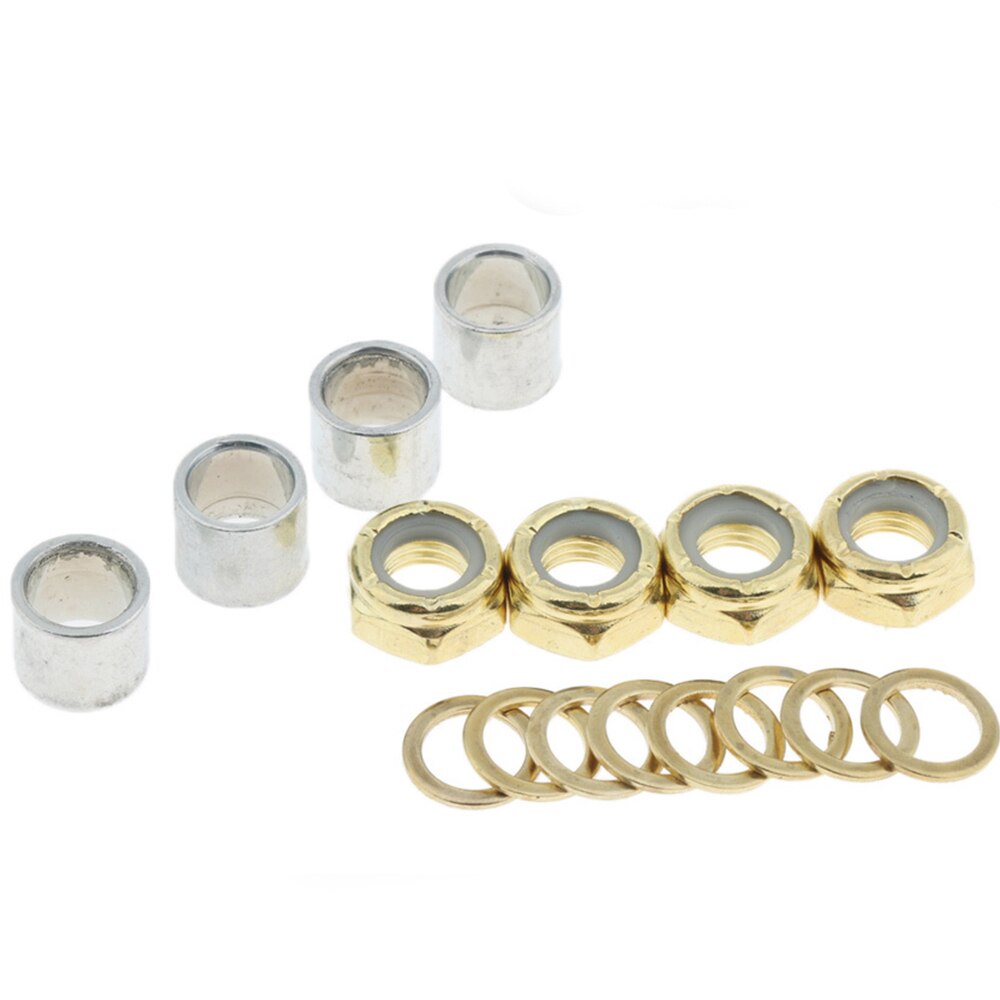 4pcs Nuts Skateboard Bearing Spacers Washers Nuts Kit Board Repair Rebuild Kit