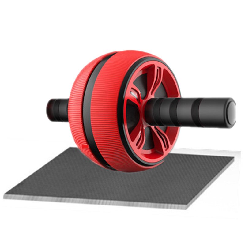 AB Roller No Noise Abdominal Muscle Trainer with Mat for Abdominal Core Workout Home Gym Body Building Fitness Equipment Wheel: Red
