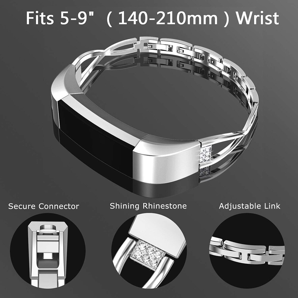 Pour Fitbit Alta hr bande en acier inoxydable Rose or argent métal Bracelet de remplacement bandes pour Fitbit Alta accessoires