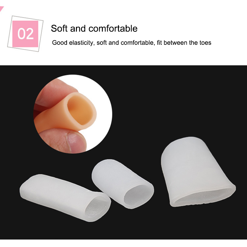 2pcs Pedicure Finger Toe Protector Silicone Gel Cover Cap Pain Relief Preventing Blisters Corns Nail Tools Toe Separators