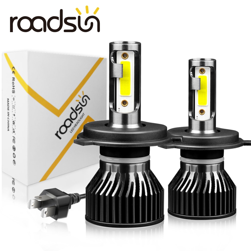 Roadsun Mini H4 H7 bombilla LED para faros de coche 12000LM 6000K H1 H3 H11 H13 9012 9005 HB3 9006 HB4 9007 lámpara de cabeza antiniebla automática para correr