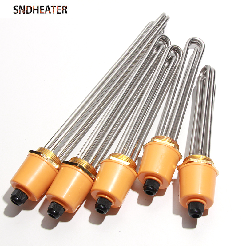 SNDHEATER Elektrische Boiler DN32 DN40 DN50 Dompelverwarmingselement SUS304 220V Buisvormige Booster 3KW 4.5KW 6KW 9KW 380V 12KW