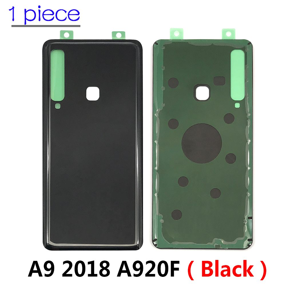 Back Glass Rear Cover Voor Samsung Galaxy A8 Plus A8 + A9 A920F A730F A530F Batterij Deur Behuizing Batterij back Cover: A920 Black