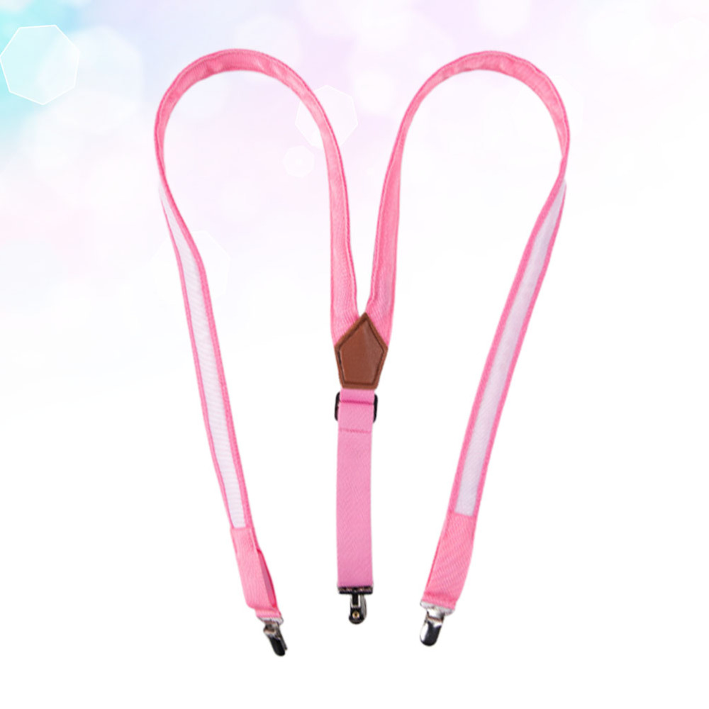 LED Clip-on Suspenders Glowing Adjustable Printing Elastic Y-shaped Braces Luminous Trouser Straps for Men (Red): Pink