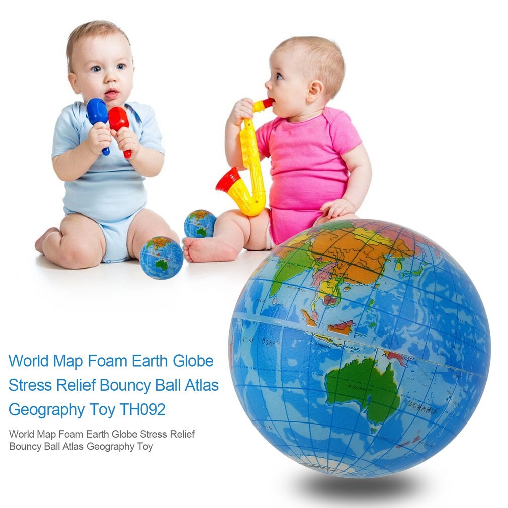 Mapa do mundo espuma globo terra alívio do estresse bouncy bola atlas geografia brinquedo th092 novo quente!