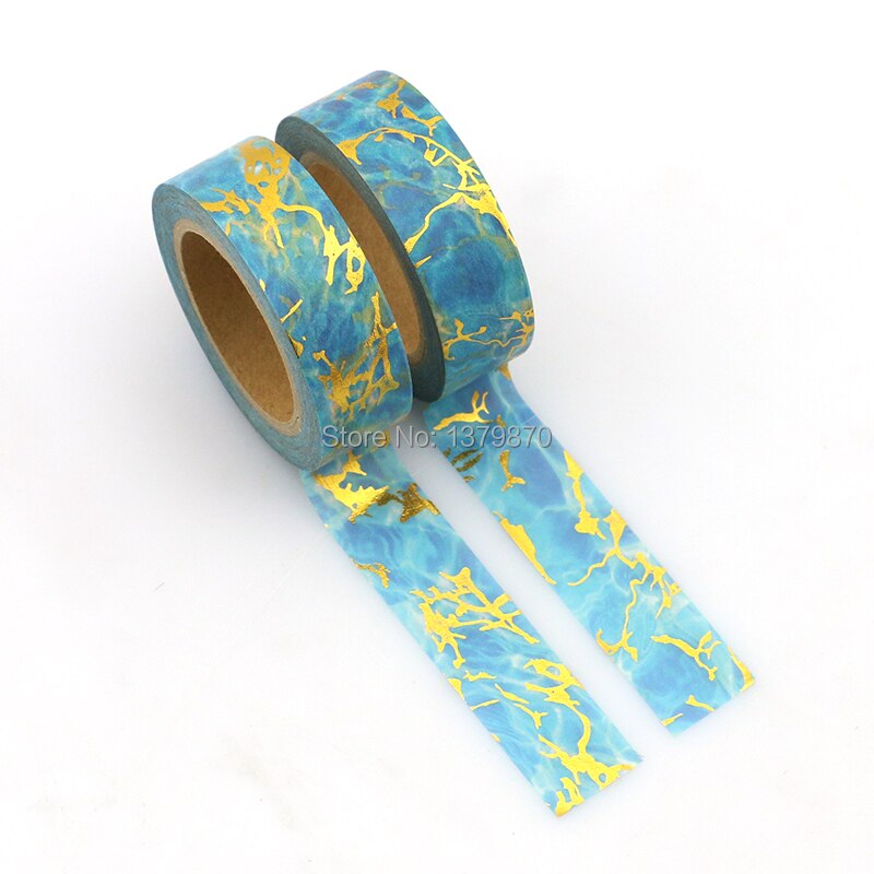 15mm*10M Blue Foil Washi Tape Starlight lightning- Paper Adhesive Tape Golden Sticky Paper Tape Masking Tape