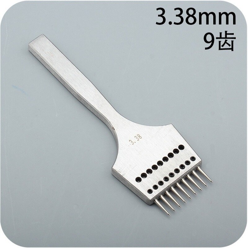 Sharp Head Round Hole Puncher Stainless Steel DIY Handle Row Punching Tools Replaceable Head Leather Tools