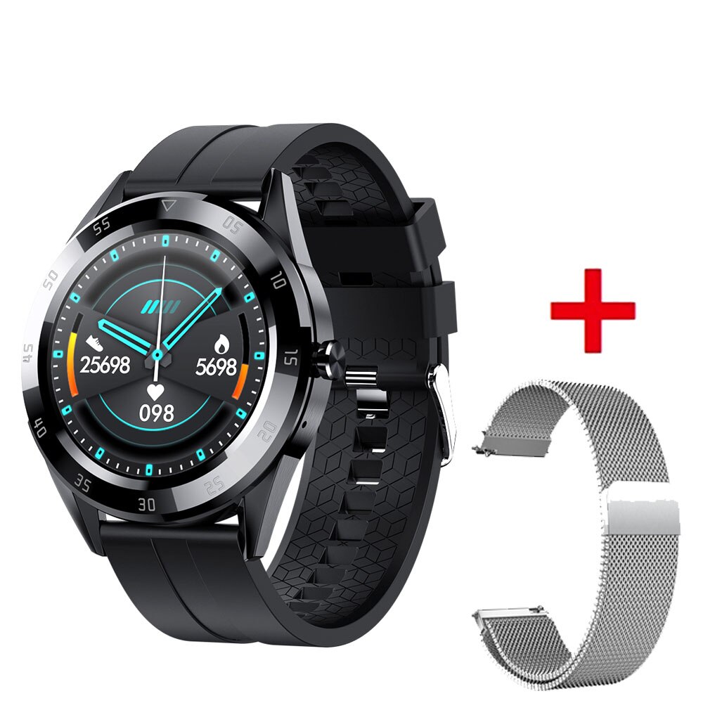 Y10 Smart Watch Bracelet Bluetooth Call Heart Rate Blood Pressure Blood Oxygen Monitoring Sports Fitness Watch Smart Bracelet: BK Silica SV Steel