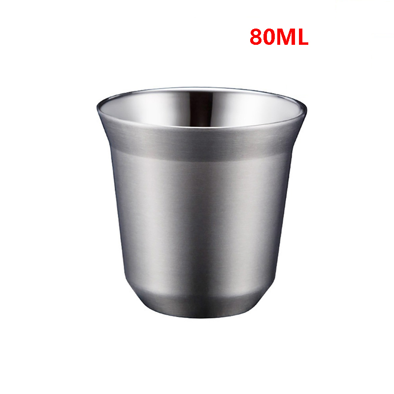 DEOUNY – tasse à expresso en acier inoxydable, Double paroi, isolée, tasse à café empilable, en métal, de voyage, antirouille, 2.7oz: 80ml