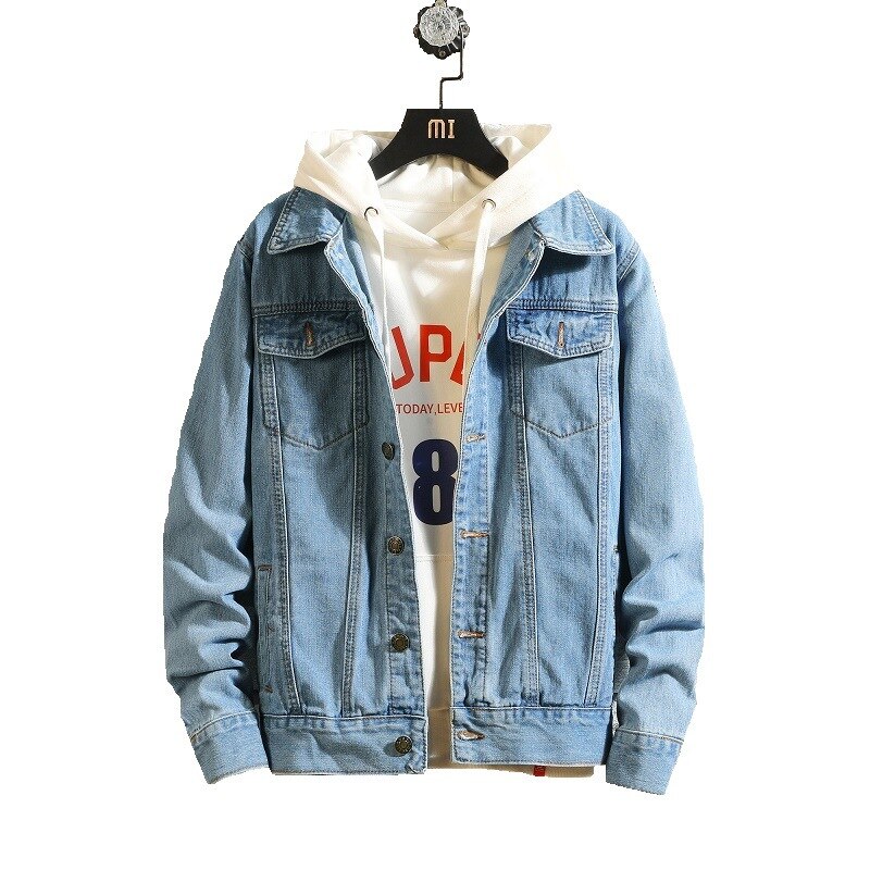 Men Jean Jackets Dark Blue Black Clothing Denim Jacket Man Jeans Jacket Thin Spring Outwear Male Cowboy Plus Size