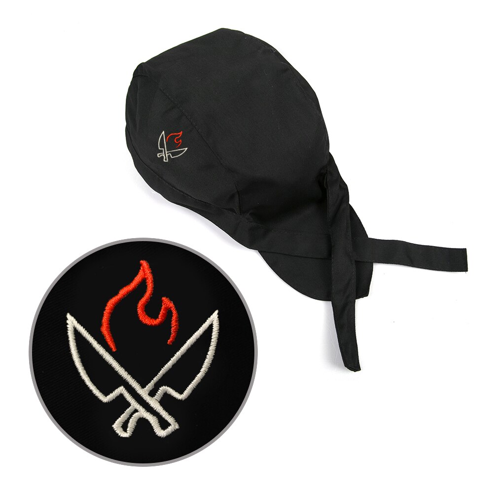 Broderi kokke hat sort justerbar unisex mesh køkken madlavningsuniform hat hotel restaurant grill bager barbershop voksen kasket: 9
