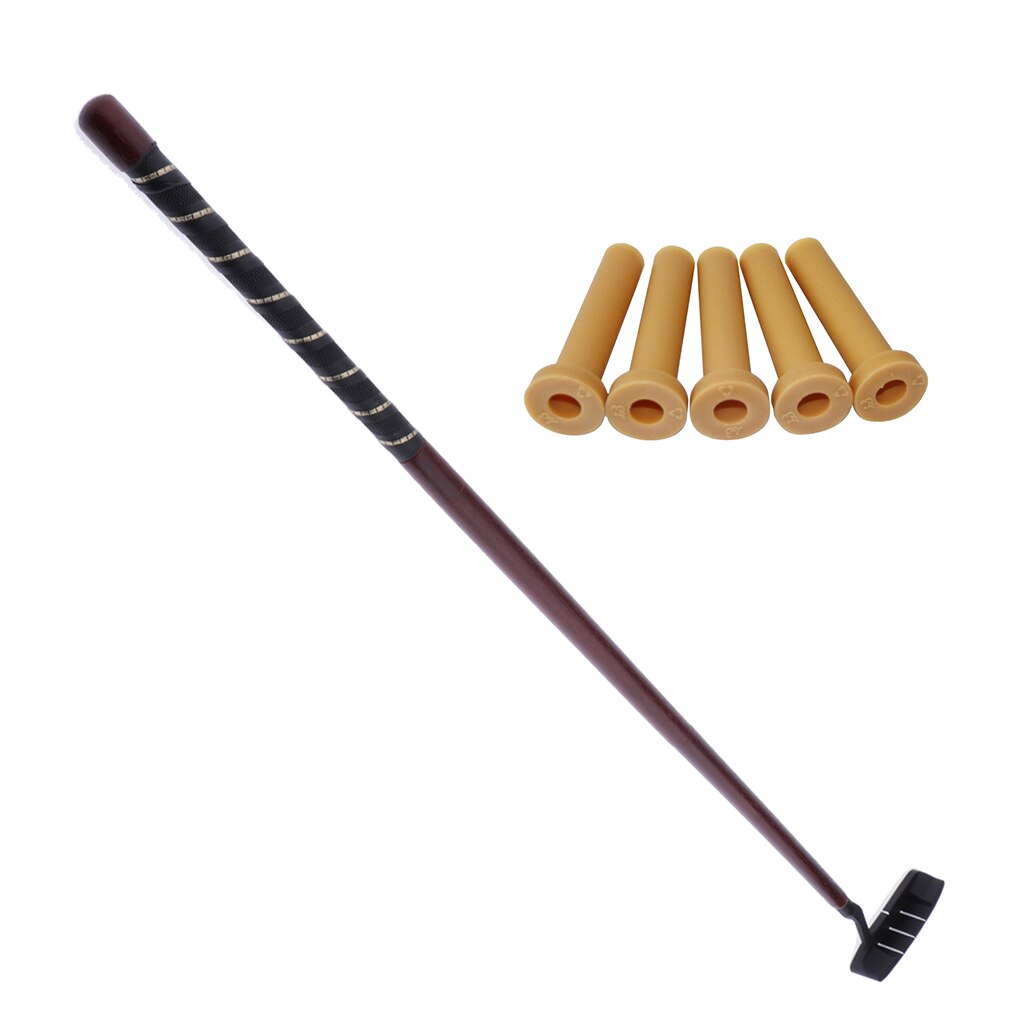 3-Section Golf Putter Portable Traveling Foldable Red Wood Putt Trainer & Tees