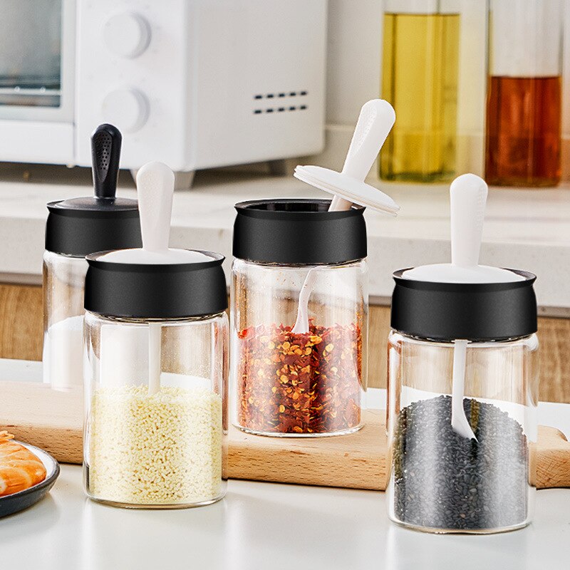 Krydderigryde glas saltkande køkken kryddergryde husholdnings krydderier flaske sukkerkande olie gryde salt mononatriumglutamat glas
