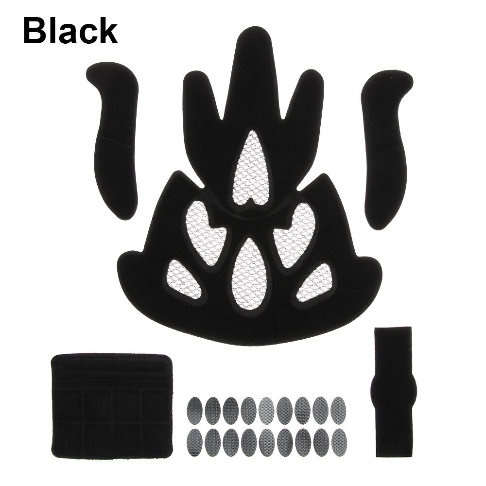 Kit de rembourrage intérieur pour casque, 1 ensemble, avec filet anti-insectes, éponge de remplacement pour moto et vélo, accessoires pour casque: type2-black