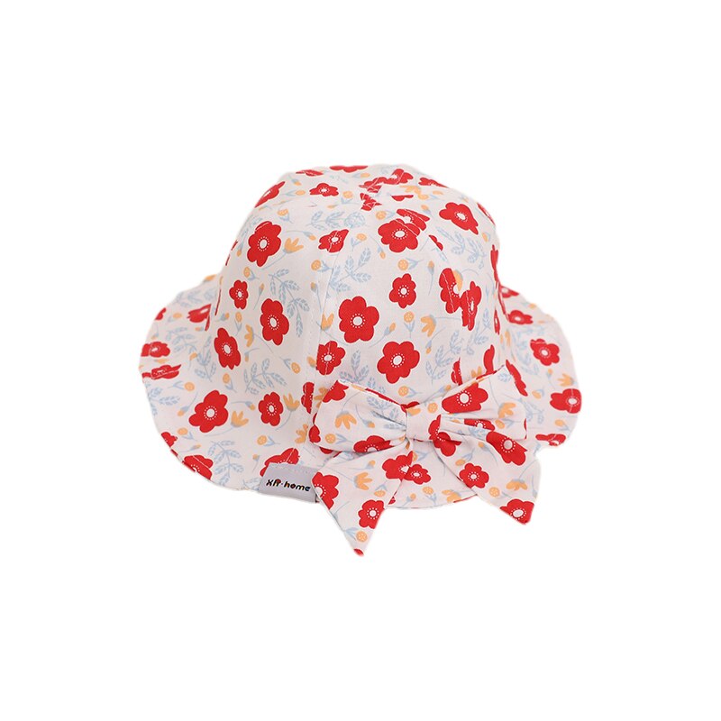 Sombrero de bebé con lazo grande para niña, gorro Floral para bebé, sombrero de Sol para playa, accesorios para niño, sombrero de cubo para niño, artículos infantiles de 1 a 3 años: E