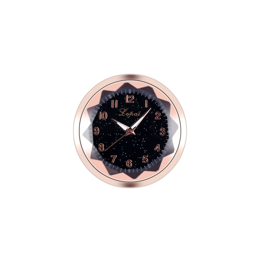 Auto Decoratie Elektronische Horloge Auto Interieur Auto Klok Horloge Sticky Note Klok Hoofd Auto Decoratie: Goud