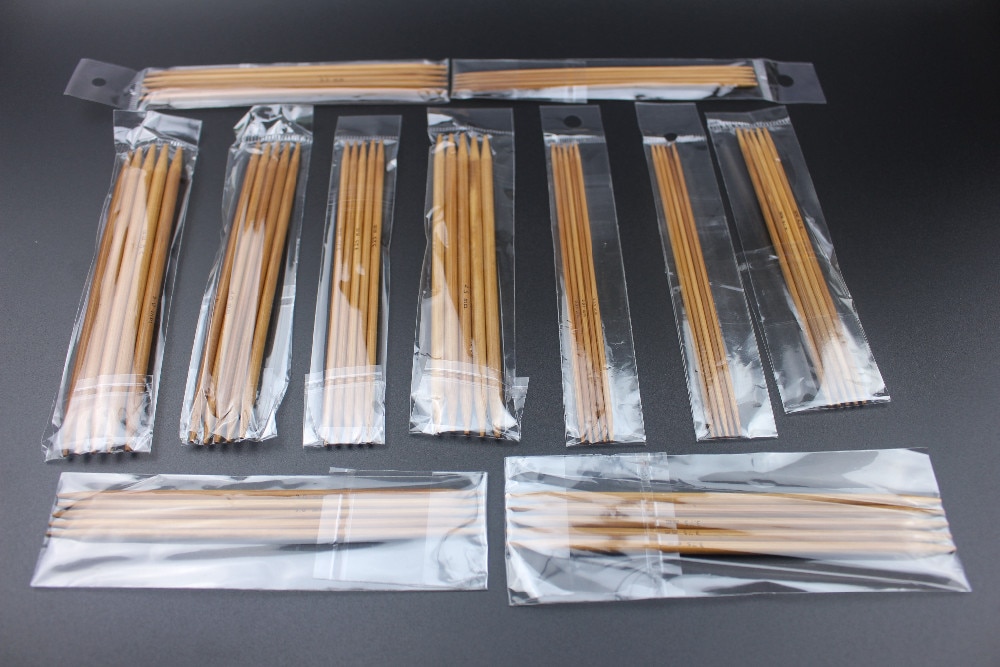 Ne 11 Maten 55 stks/set 13cm Breinaalden Verkoolde Bamboe Dark Patina Naalden Breien Knit Kit Binnenlandse tool sets 2.0mm-5.0mm