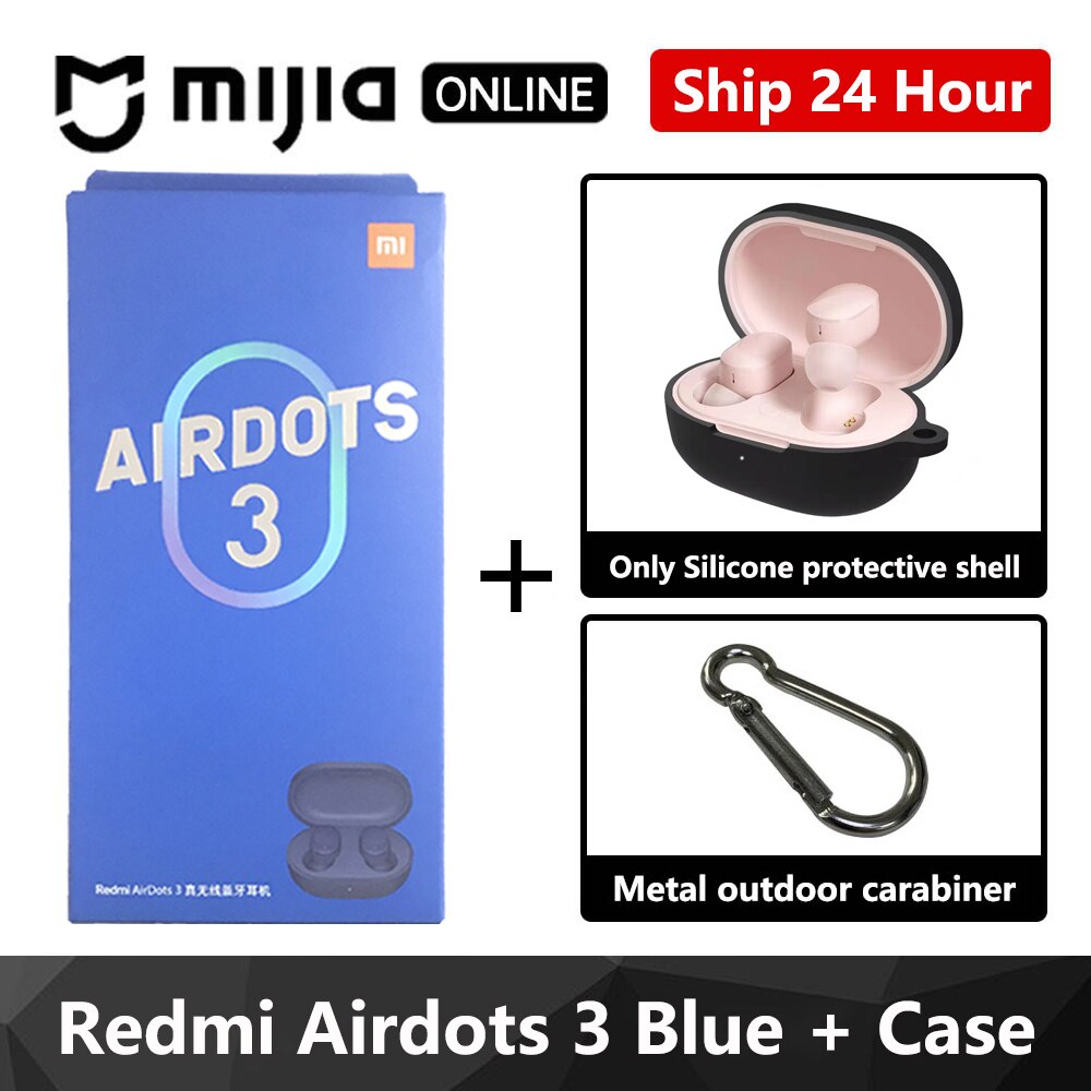 Xiaomi Redmi AirDots 3 Wireless Bluetooth 5,2 Schnelle Lade Kopfhörer Stereo Bass Mit Mic Freisprecheinrichtung Mi Earbuds Für iPhone: Blue add black