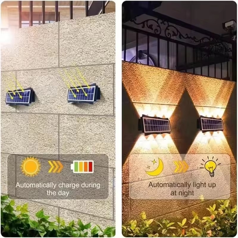 Zonne-wandlamp buiten zonne-LED-licht waterdicht op en neer lichtgevende verlichting balkon tuin tuindecoratie zonne-verlichting