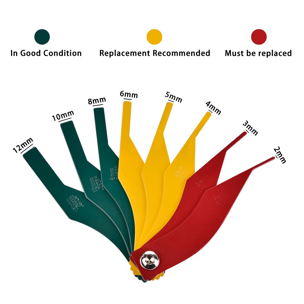 8 In 1 Brake Pad Measuring Tool Auto Brake Pads Thickness Gauge Feeler Tester Brake Lining Thickness Scale Meter Handy Measuring