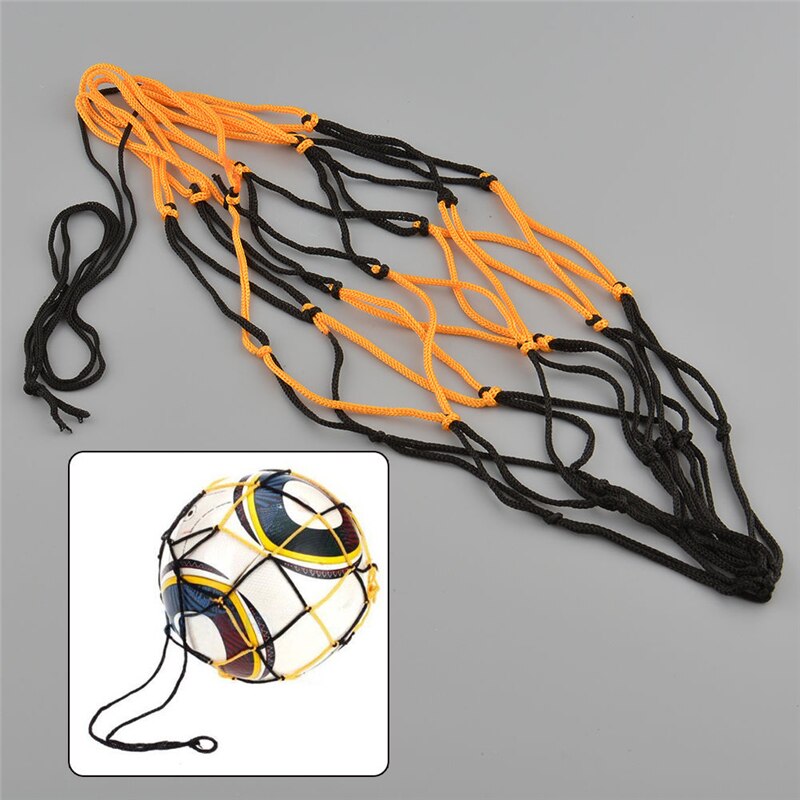 Multi Sport Game Ball Carry Nylon Outdoor Durable Standard Black&Yellow Net Bag Mesh For Volleyball Basketball Football Soccer