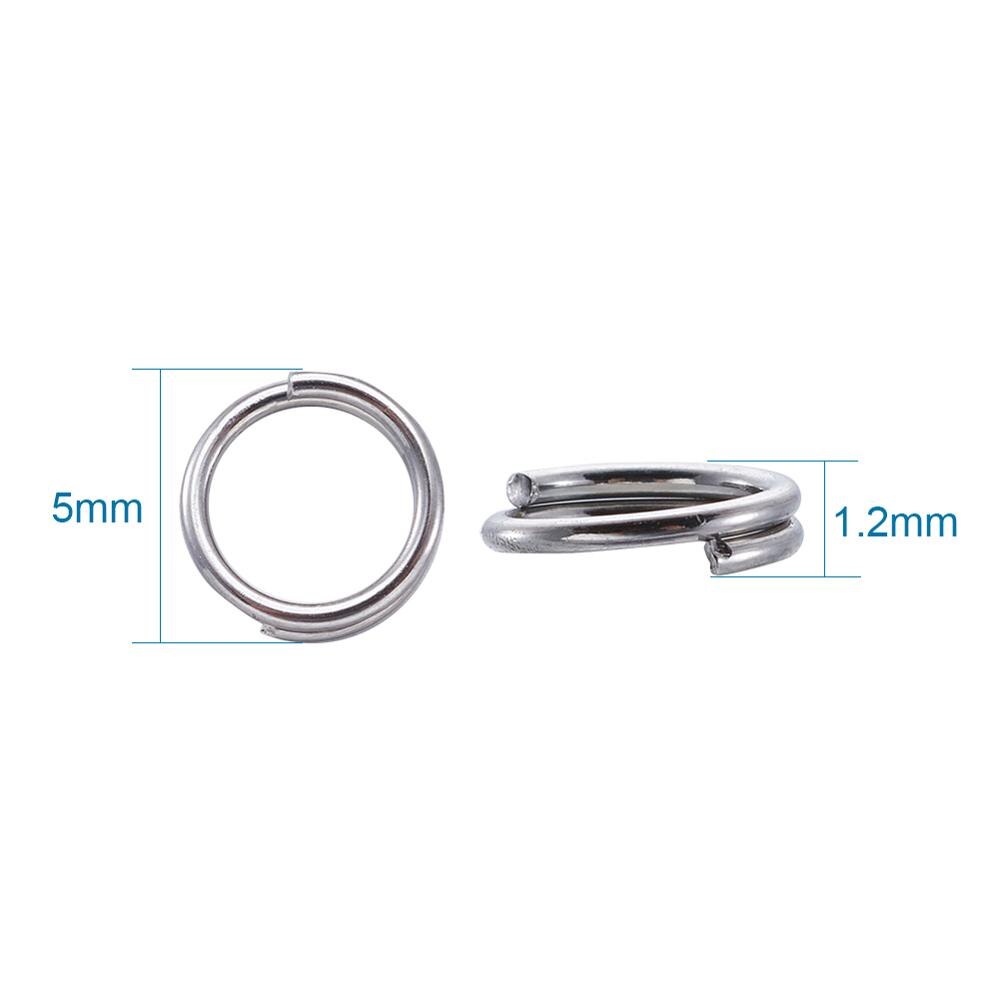 10g Rvs Split Ring Double Loops Jump Rings Connector Vissen Accessoires Sieraden Bevindingen 5x1.2mm ongeveer 190pcs