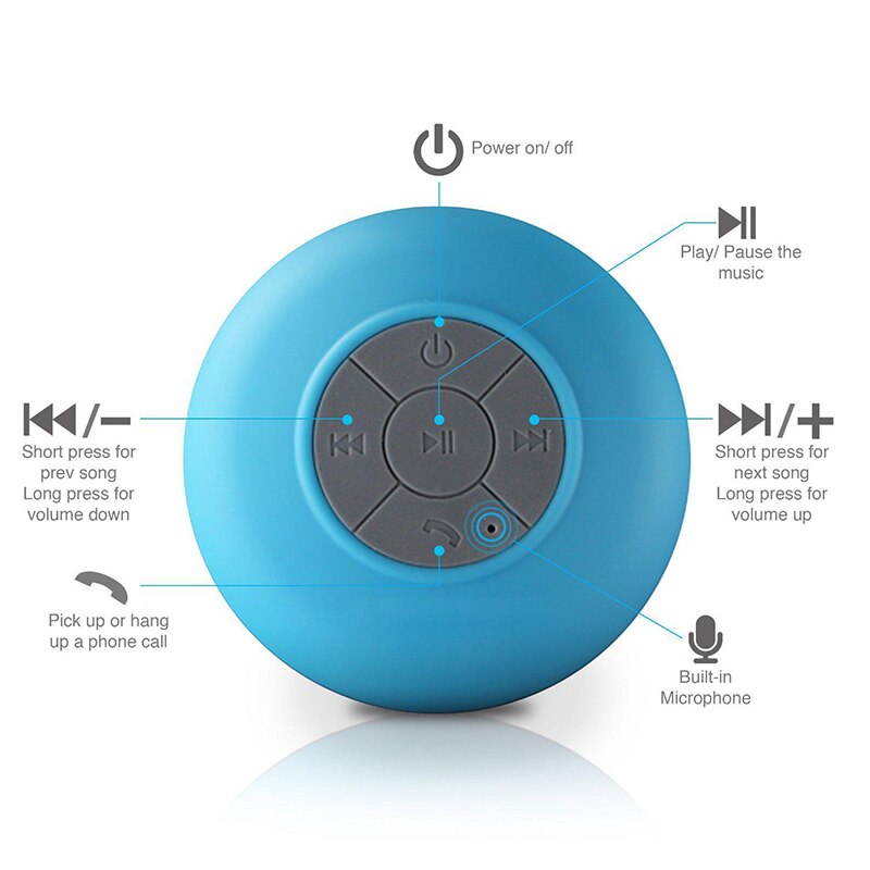 Draadloze Draagbare Bluetooth Luidspreker Waterdicht Bluetooth Douche Speaker voor iPhone MP3 Handenvrij Auto Draagbare Speaker