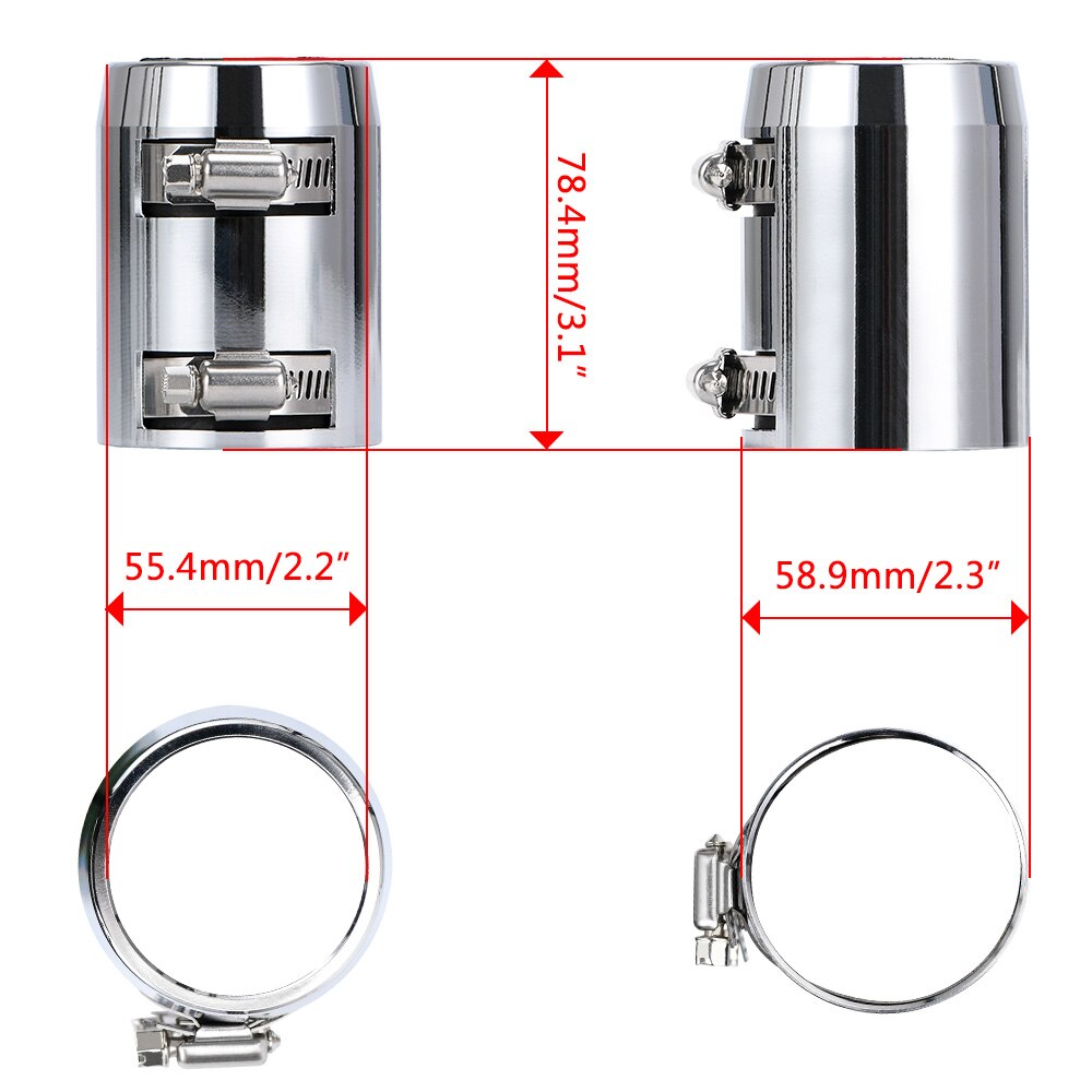 Universal 48" Stainless Steel Radiator Flexible Coolant Water Hose Kit W/ Cap Clamp 1.25" 1.5" 1.75" HT-SXG01