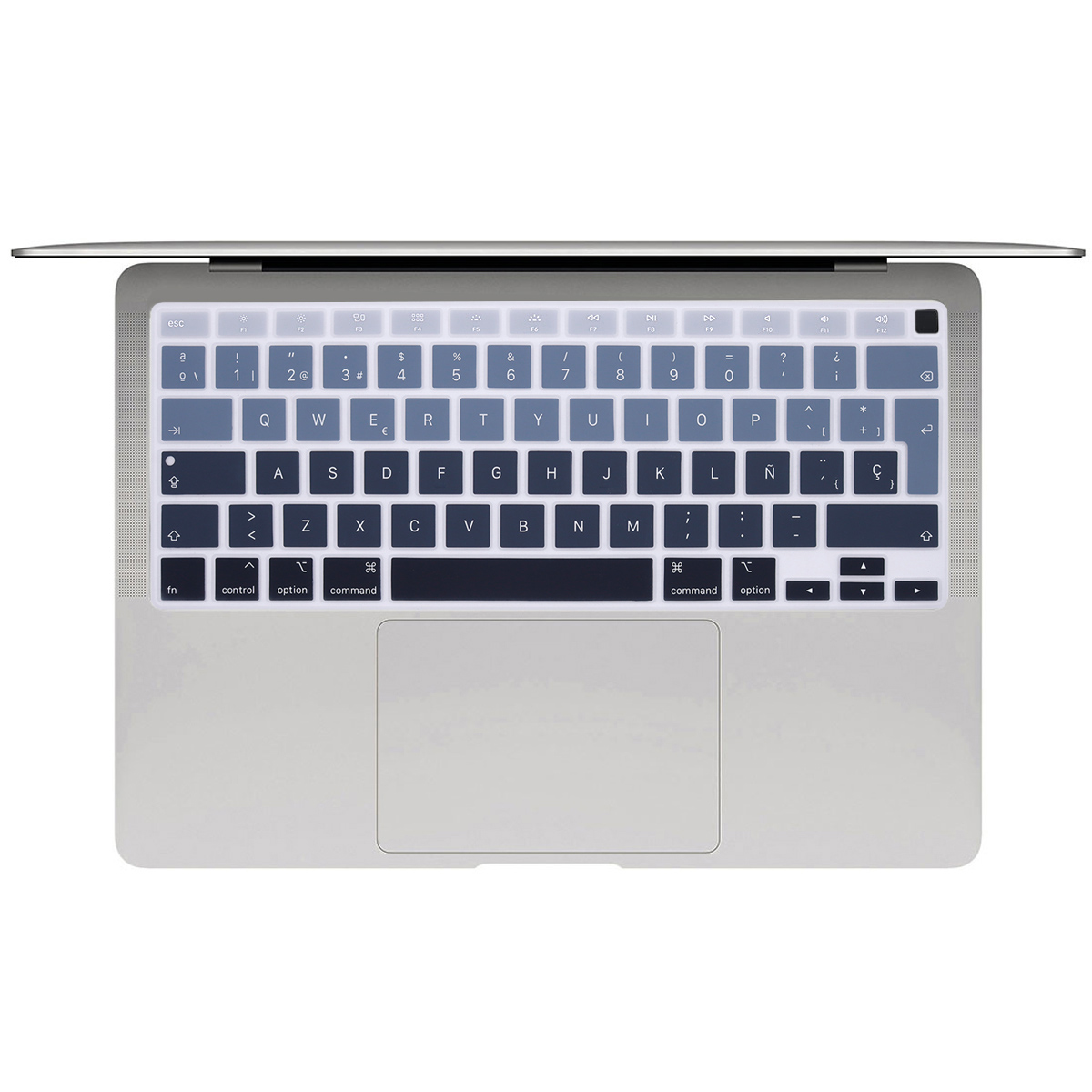 Couverture espagnole souple ue pour Macbook Air 13 A2179 / Air M1 puce A2337 couverture de clavier en silicone arc-en-ciel espagnol ue