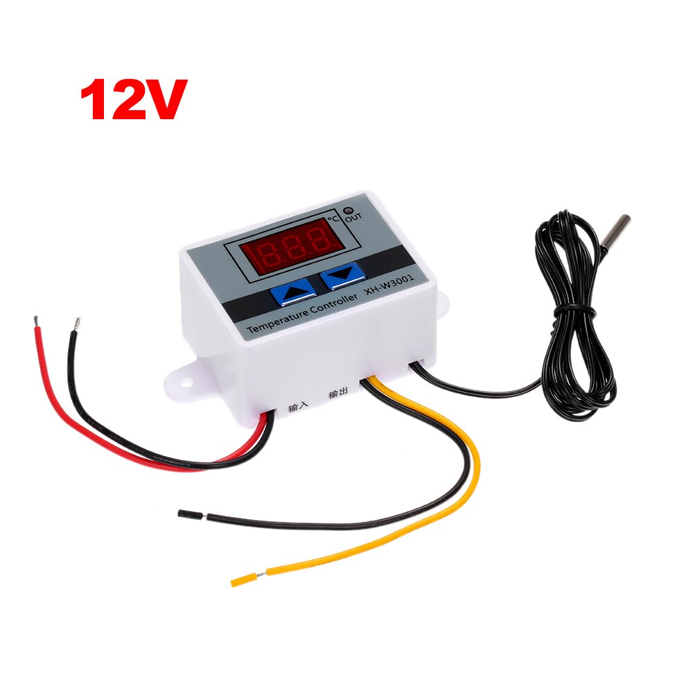 Digital Temperature Controller with LED Mini Thermostat Switch Temperature Control Switch with Water-resistant Sensor Probe:  DC12V