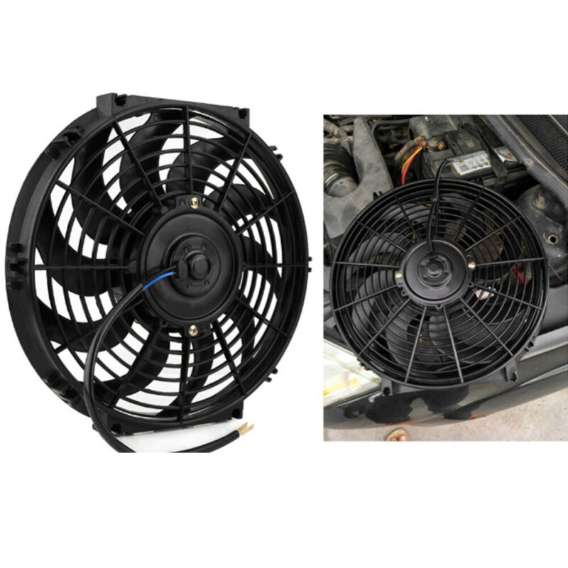 Universele 12V 80W 2100 Rpm Rechte Zwarte Blade Auto Elektrische Radiator Cooling Radiator Fan Kit 8 9&#39;&#39; 10 &#39;&#39;12&#39;&#39; 14&#39;&#39;
