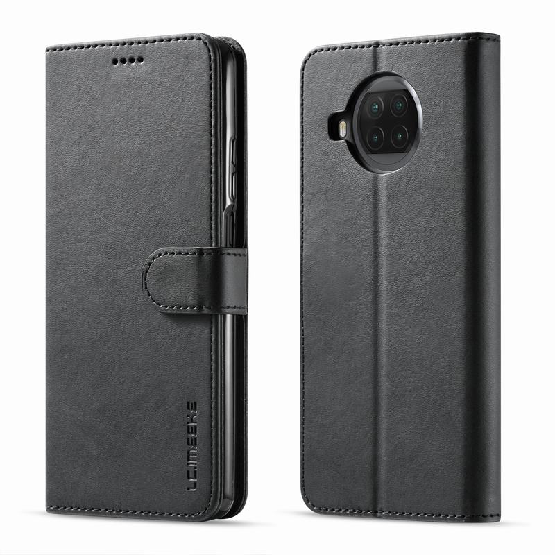 Funda magnética con tapa para Xiaomi Mi 10T Lite 5G, carcasa lujosa de cuero para teléfono móvil: For Xiaomi 10T Lite / Black