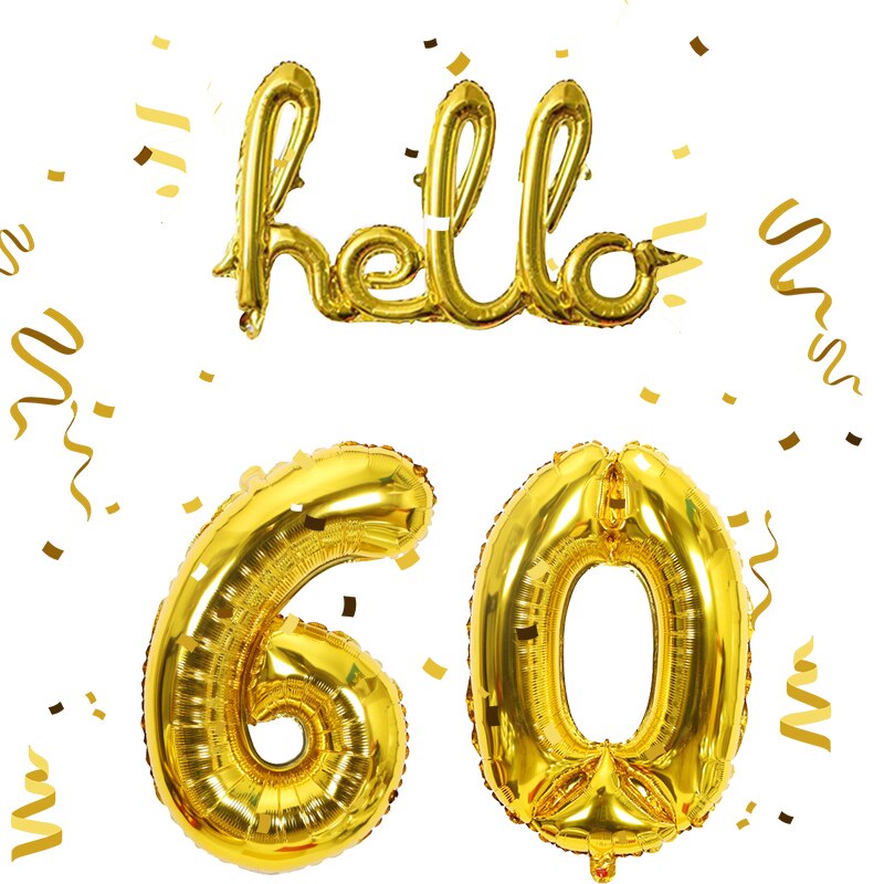 Rose Gold Hello 30 Letter Number Balloons 30/40/50/60th Birthday Party Decor 30 Number Link Balls Inflatable Air Globos Supplies