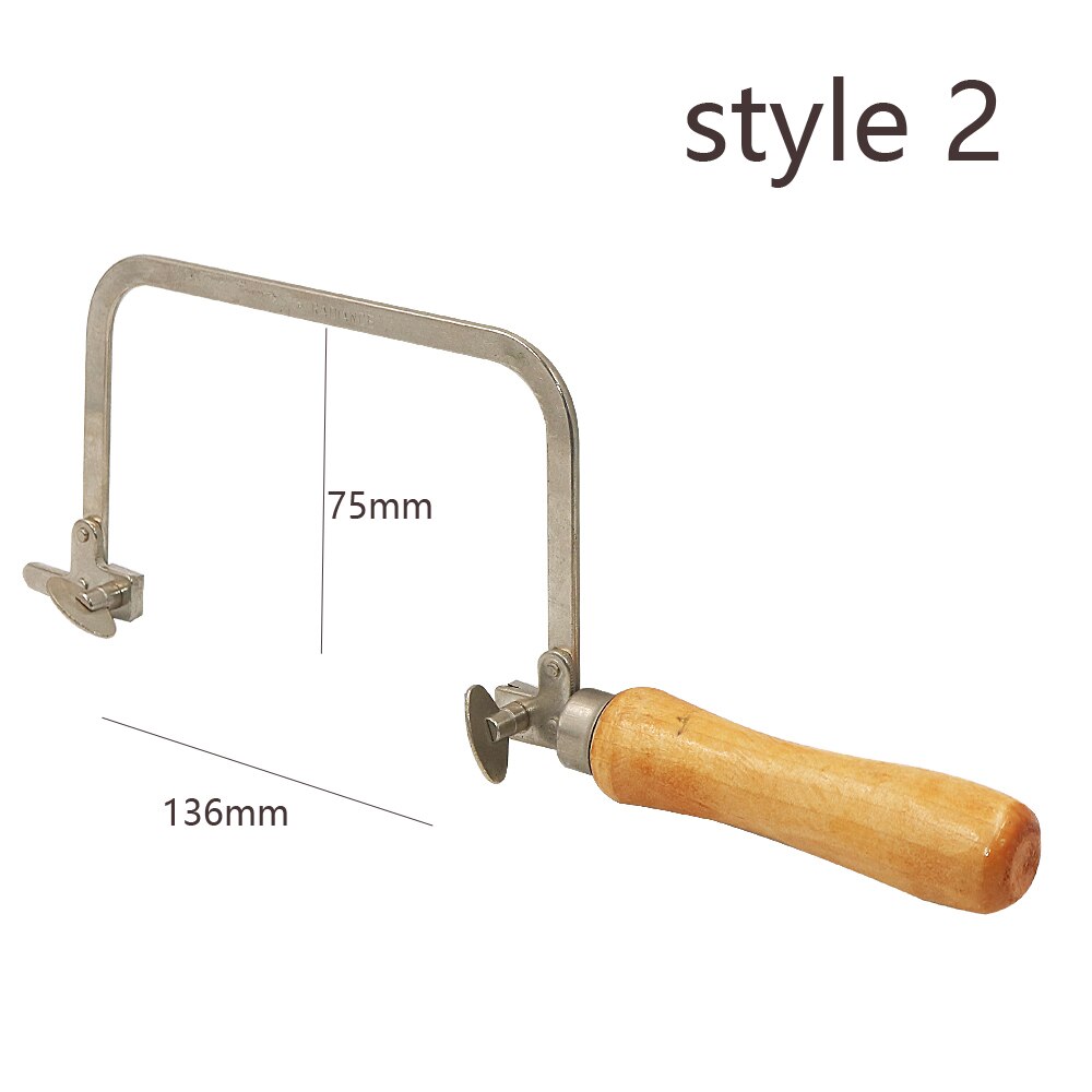 Professionele zaagboog houten handvat met 12 stuks zaagblad sieraden zaagframe handgereedschap juwelierzaagframe: Black