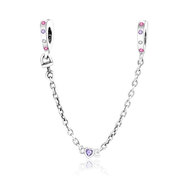 100% 925 Sterling Silver Classic Heart-shaped Bow Crown Ladies Charm DIY Bracelet Accessories Jewelry: 5024