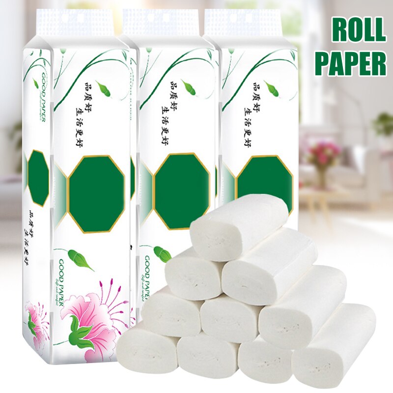12 Roll Flushable Toilet Paper Bulk Roll 4-Ply Silky Smooth Soft Toilet Paper Roll Bathroom Tissue