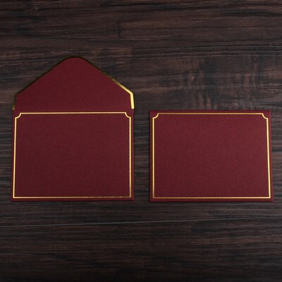 20 stk/sett svovelsyre papir konvolutt tykkere europeisk vintage stempling utskrift konvolutt for bryllup brev invitasjon: 20 stk vinrød