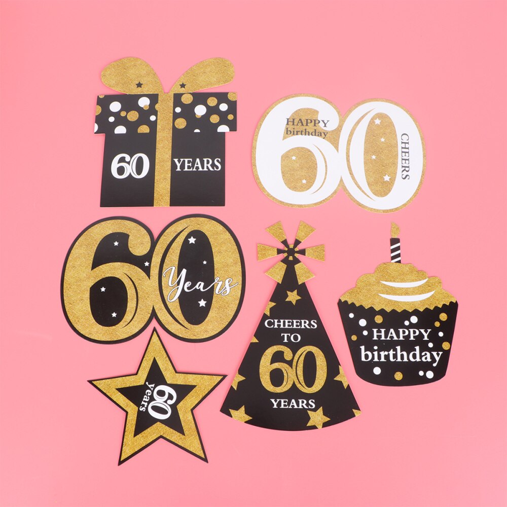 24pcs Birthday Party Photo Props Hand Hold Photo Props Funny Party Decorative Photo Props (30 Years Old)