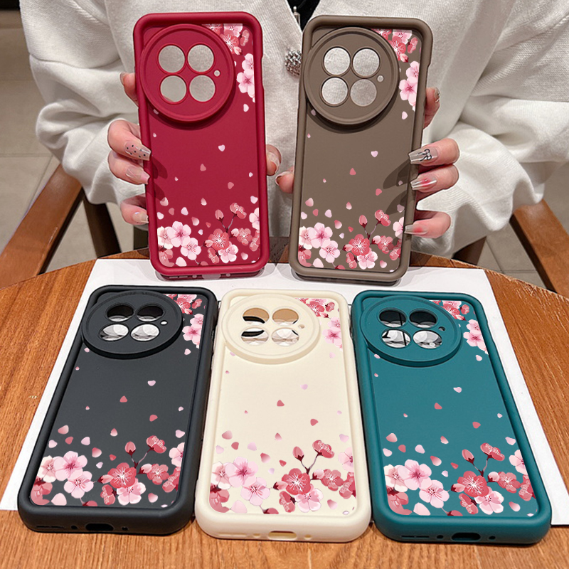 Funda de teléfono para OnePlus 13T 13R 12R 11R flor rosa flor de melocotón parachoques a prueba de golpes funda suave de silicona Fundas para OnePlus 13 12