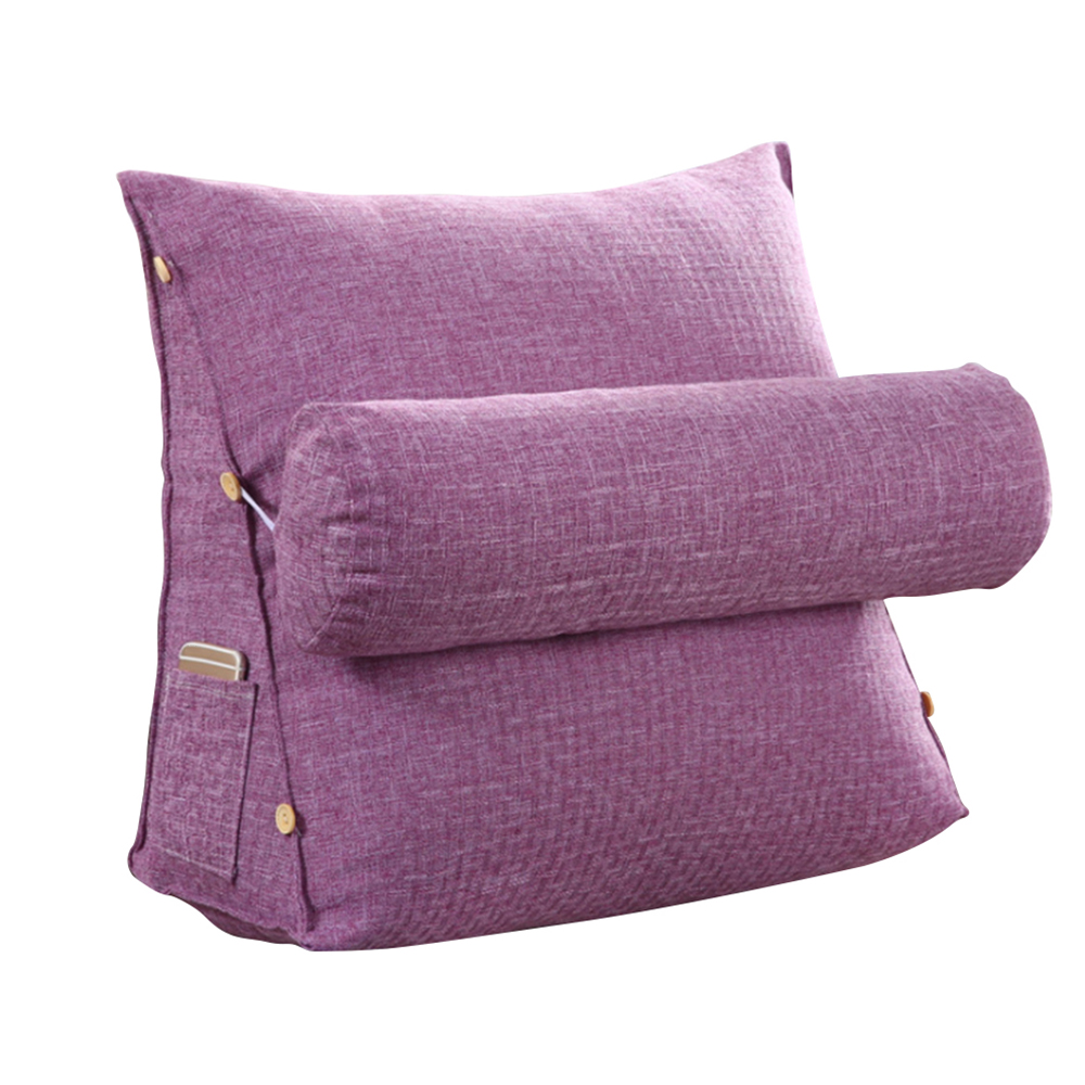 Cotton Linen Triangular Backrest Cushion For Sofa Cushions For Bed Rest Pillow Back 45*48*20cm
