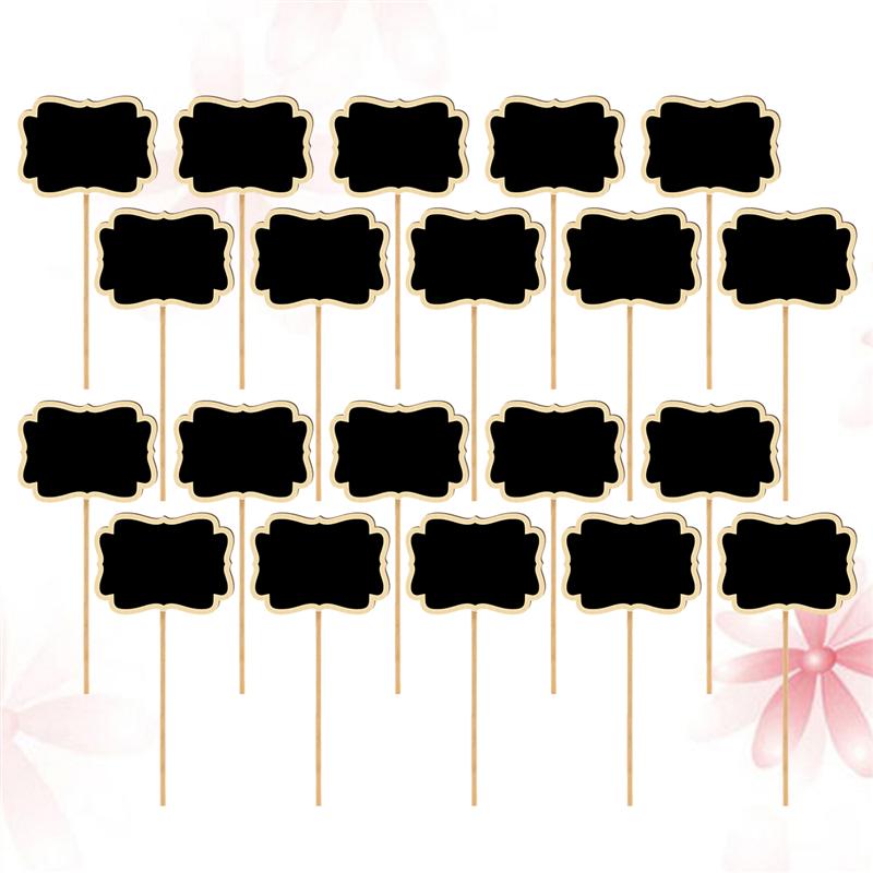 20 pièces tableau noir Toppers en bois tableau d'affichage tableau noir signes plantes de jardin étiquettes marqueurs de jardin étiquette