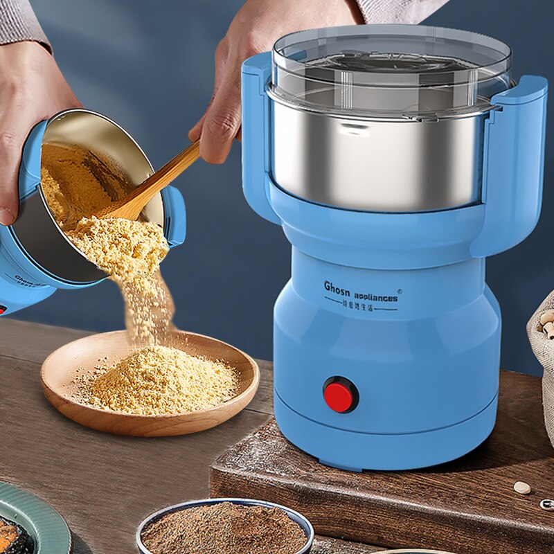 Moulin à grains de café électrique à 4 lames, en acier inoxydable, pour épices de cuisine, poivre, herbes, noix, Machine multifonction