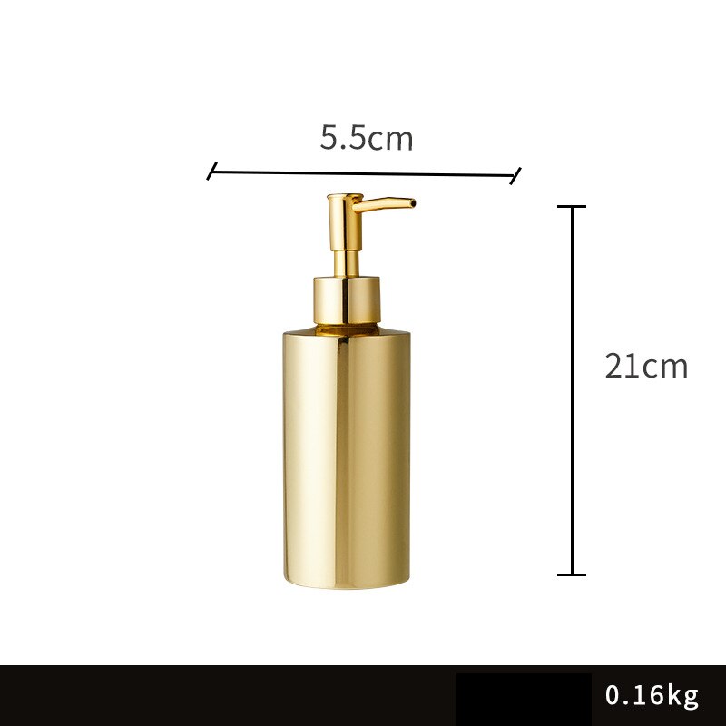 Ensemble de toilette Simple en acier inoxydable doré, porte-brosse à dents, porte-dentifrice, plateau à savon, accessoires de salle de bains: lotion bottle