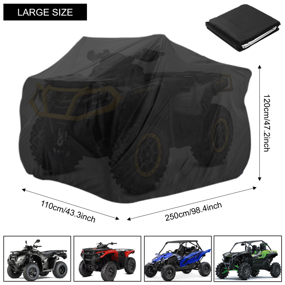 Robuste ATV-Abdeckung, wasserdicht, winddicht, 4-Rad-Quad-Aufbewahrungsabdeckung, Schwarz, Allwetter-Schutz, Auto-Quad-Abdeckungen: Lila