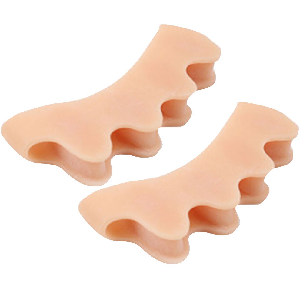2 pcs Toe Separator Overlapping Toes gel silicone Foot Bone Device Nail Tools Foot Care Fingers Protector: Beige